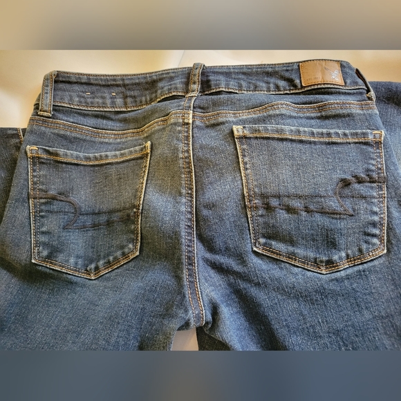 AEO dark blue skinny super stretch jeans sz6 like new - Picture 3 of 11